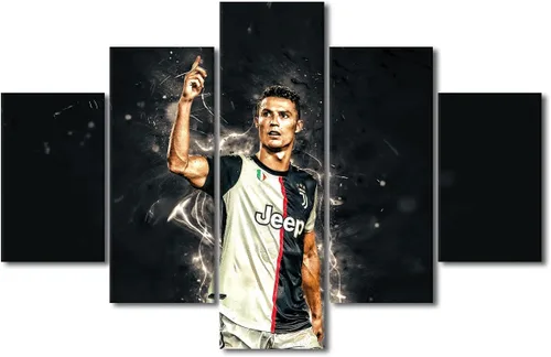 Vista 29 de TUMOVO Lienzo decorativo para pared, cuadro de Cristiano Ronaldo, cuadros de club de fútbol, impresiones en lienzo, póster de arte de pared, arte