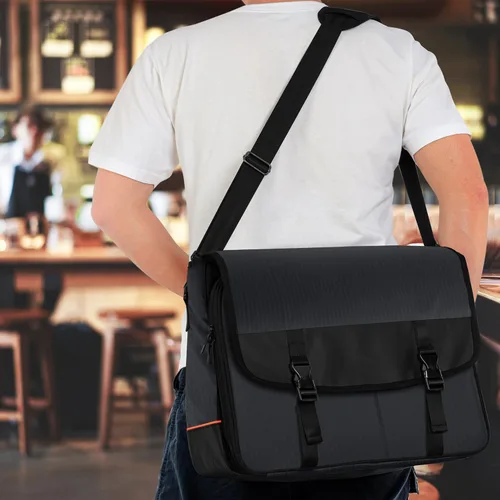 Vista 5 de CURMIO Bolsa de Bartender, Bolsa de Viaje para Juego de Herramientas de Bar, Kits de Bartender para Almacenamiento con Compartimentos Acolchados