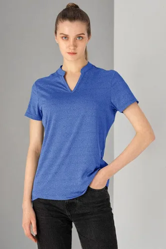 Vista 8 de YSENTO Camisas polo de golf Dry Fit para mujer, manga corta, cuello en V, sin cuello, ropa