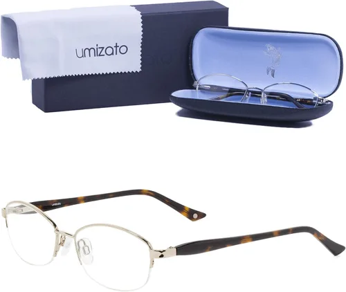 Vista 7 de UMIZATO Marco de gafas de prescripción para mujeres acero inoxidable acetato óptico Rx MEMPHIS