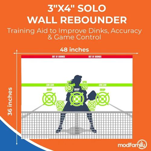 Vista 7 de Modfamily - Póster de tablero de práctica de Pickleball Dink Pad Rebounder Training Aid – Mejora tu juego de pickle-ball dinks y reflejos