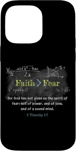 Vista 21 de Faith > Fear 2 Timothy 1:7 Christian Verse Math Equation Case for iPhone 17
