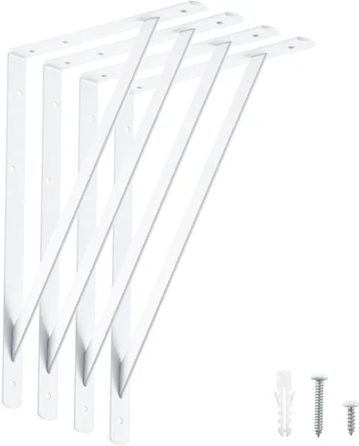 Vista 11 de HOME MASTER HARDWARE Soportes de estante de 10 x 8 pulgadas, soporte de ángulo de pared triangular de 90 grados en L para estantes flotantes, Negro