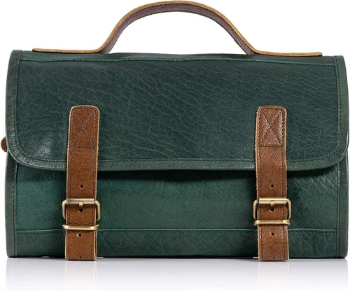 Vista 6 de KomalC Neceser Colgante de Cuero de Búfalo Premium para Viaje Kit Dopp