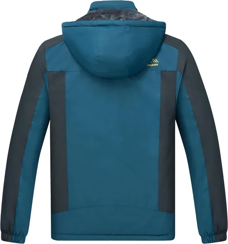 Vista 2 de Chaqueta de esquí de invierno para hombre, cálida e impermeable, forro polar, abrigo de nieve con capucha y resistente al viento, impermeable