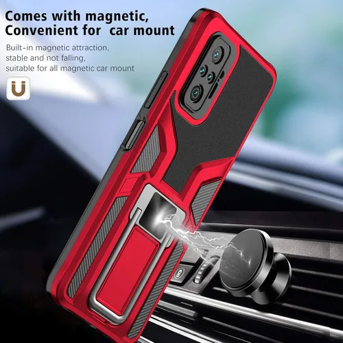 Vista 7 de Asuwish Funda compatible con Xiaomi Redmi Note 10 Pro y protector de pantalla de vidrio templado, soporte de anillo, soporte de soporte, accesorios