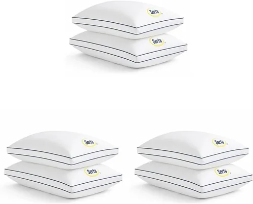 Vista 11 de Blue Ridge Home Fashions Juego de 2 almohadas refrescantes tamaño Queen, diseño de algodón transpirable y refrescante de doble cara, almohadas