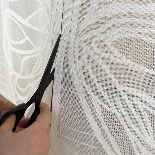 Vista 3 de Cortina blackout con diseño de ondas a rayas con ojales para ventana y puerta, cortinas térmicas para puertas, 1 panel