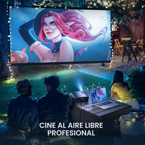 Vista 6 de GooDee Proyector 4K con WiFi y Bluetooth compatible, FHD 1080P Mini proyector portátil para películas al aire libre, proyector de video 5G para cine