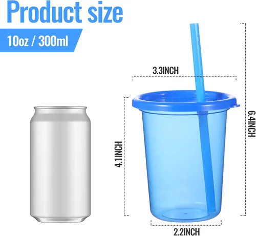Vista 3 de Nuanchu 24 vasos con tapas y pajitas, vasos reutilizables con autoadhesivos, botella de agua de plástico, taza de viaje para café helado, taza