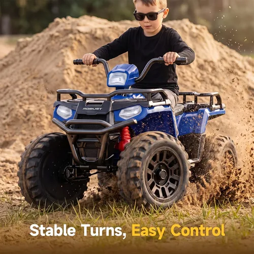 Vista 4 de 24V Kids ATV, coche eléctrico de 2 plazas para niños, paseo en coche de Azul