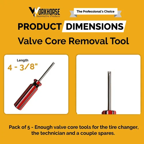 Vista 3 de Workhorse Automotive - Núcleos de válvula de alta temperatura de alta temperatura, paquete de 100 unidades y herramienta de extracción de núcleo