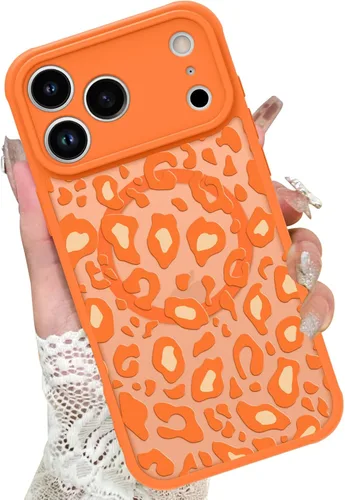 Vista 45 de KANGHAR - Funda para iPhone 11 [Compatible con Magsafe] Patrón estampado de leopardo Lindo guepardo Funda protectora magnética para niñas, mujeres