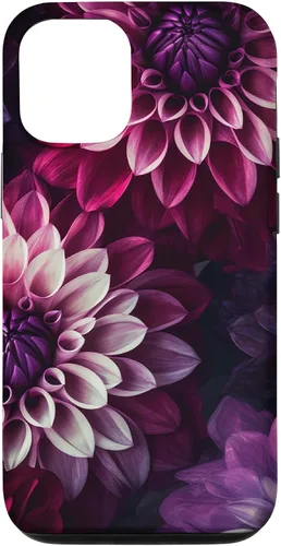 Vista 28 de Dahlia Flower Floral Nature Garden Pink Purple Maroon Design Case for iPhone 17