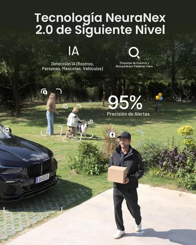 Vista 6 de Baseus X1 Pro 3K Cámara solar AI de doble lente inalámbrica para exteriores Blanco