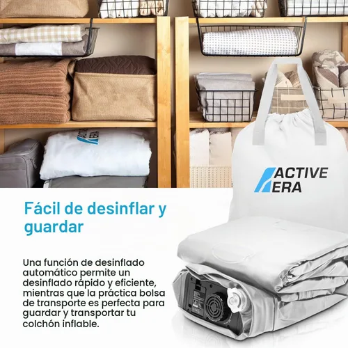 Vista 7 de Active Era Colchón de aire individual de 21 pulgadas con bomba integrada y almohada elevada, resistente a pinchazos, cama inflable impermeable