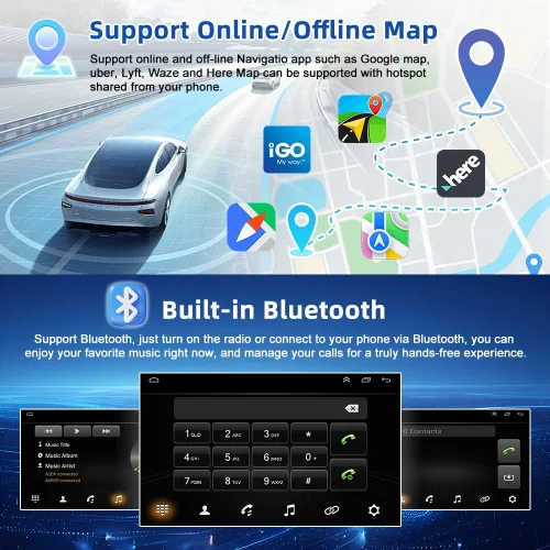 Vista 5 de Estéreo de auto doble DIN para Ford F150 2009-2014 con Carplay inalámbrico Android Auto, pantalla táctil HD de 9 pulgadas 2+32G Android 13 Receptor