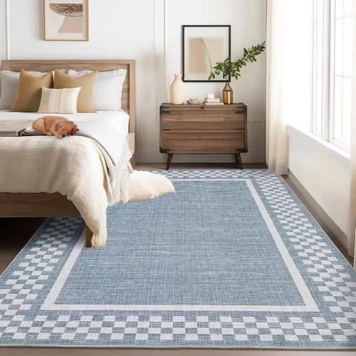 Vista 21 de GarveeHome Alfombra lavable de 5 x 7 pies para sala de estar, alfombra Beige festoneado