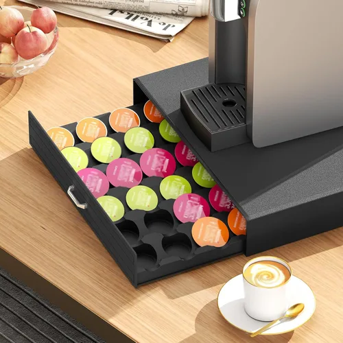 Vista 6 de SZQINJI - Cajon Organizador para Tazas K con Capacidad para 30 Cápsulas, Organizador de Tazas de Café Compatible con Cápsulas Keurig K