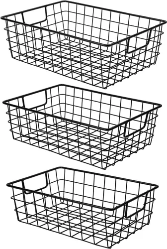 Vista 12 de Farmhouse Decor - Canasta organizadora de alambre de metal (1 unidad), almacenamiento de papel higiénico, organización y almacenamiento para baño