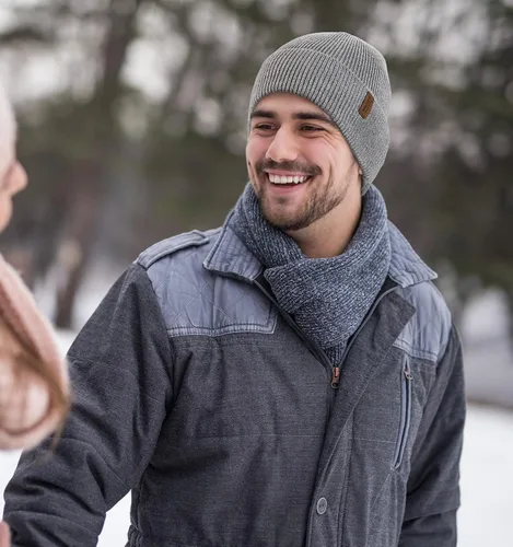 Vista 4 de Wmcaps Gorro de invierno para hombres y mujeres, gorro de punto suave y cálido con forro polar