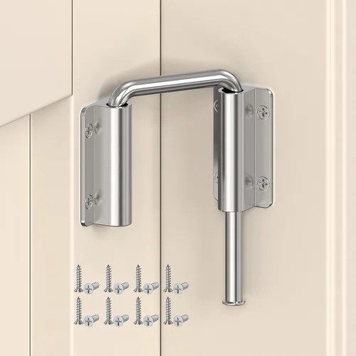 Vista 11 de Cerradura de bucle de puerta corredera mejorada, cierre de puerta de aleación de aluminio multiángulo de 90/180 grados para puerta de granero