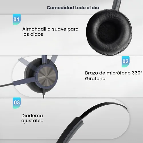 Vista 7 de MAIRDI Auriculares telefónicos con conector RJ9 y conectores de 0.138 in para centro de llamadas, oficina, escritorio, teléfono celular, PC