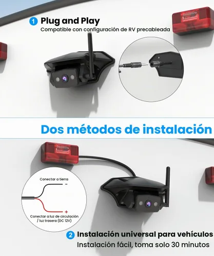 Vista 2 de AUTO-VOX Cámara de respaldo inalámbrica RV Plug and Play compatible