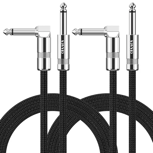 Vista 19 de Cable de Guitarra de 6 Pies Cable de Instrumento para Guitarra Eléctrica y Bajo, Teclado - Cable AMP de Ángulo Recto de 1/4 Pulgada, Negro