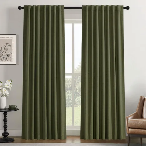 Vista 50 de UHITECH Cortinas opacas de 35 pulgadas de largo para sala de estar, 2 paneles, cortina opaca corta para cocina para ventanas pequeñas, cortinas