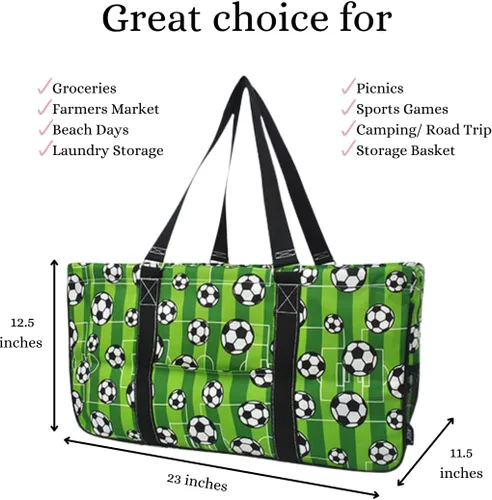 Vista 129 de NGIL Bolsa de comestibles reutilizable extra grande plegable de gran tamaño para comestibles, almacenamiento, picnic, playa, Estampado