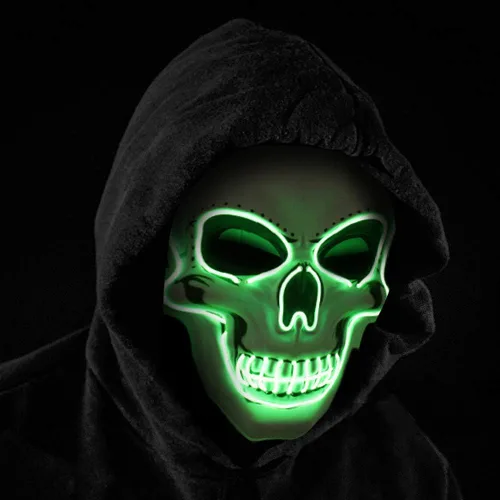 Vista 13 de Máscara de Halloween con luz LED de OceanWings para disfraces de miedo, para suministros de fiesta