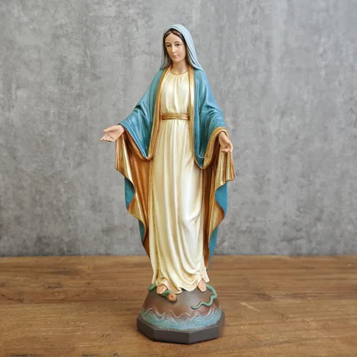 Vista 2 de BC Figura católica de Nuestra Señora de Gracia, estatua de la Virgen María, Madre Santa, de 17.8 cm de alto, regalo religioso para decoración