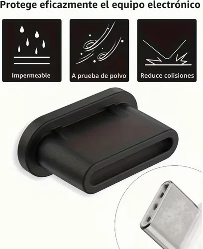 Vista 5 de Kit de tapa antipolvo tipo C y cubierta antipolvo para altavoces: protector universal de puerto de carga USB-C y juego de malla de altavoz
