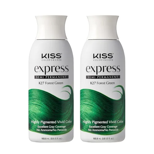 Vista 10 de Kiss Express Color de cabello semipermanente – Tinte vívido y altamente pigmentado para cabello vibrante, fórmula suave, cobertura de canas, pH