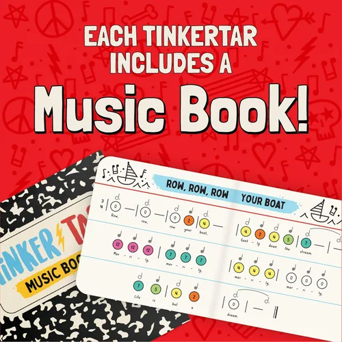 Vista 5 de TinkerTar - Guitarra Dinosaurio - La forma más fácil de comenzar y aprender a tocar la guitarra - Instrumento de juguete de 1 cuerda para niños