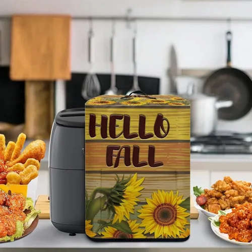 Vista 5 de ZOUTAIRONG Funda para freidora de aire de girasol de otoño para el hogar, accesorios de decoración de cocina, fundas para electrodomésticos pequeños