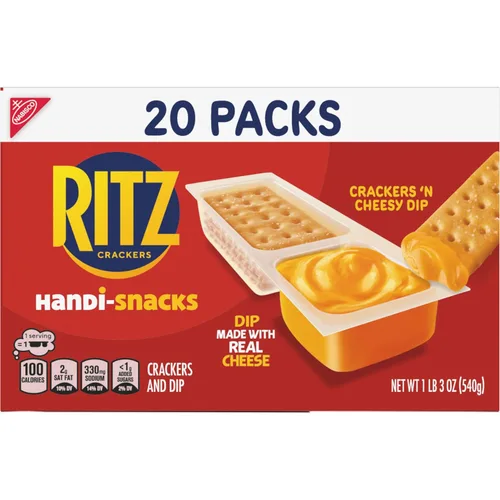 Vista 18 de Handi-Snacks RITZ Crackers 'N Cheesy Dip Paquetes de Aperitivos, Aperitivos Escolares, 20 Paquetes de Aperitivos
