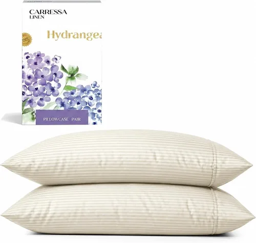 Vista 38 de Carressa Linen - Juego de sábanas 100% algodón de 600 hilos