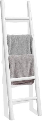 Vista 25 de FUIN - Escalera decorativa de madera maciza rústica de 6 pies, color negro