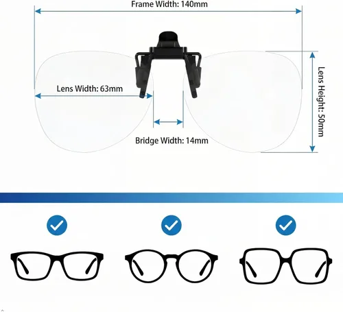 Vista 3 de Eyekepper Blue Light Clip on Glasses, Blocking UV Ray, Anti Glare