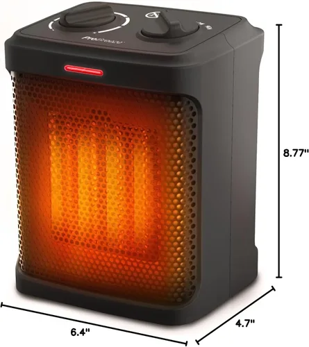 Vista 10 de Pro Breeze Calentador de espacio: calentador eléctrico portátil de 1500 W para uso en interiores, calentador de cerámica con termostato ajustable