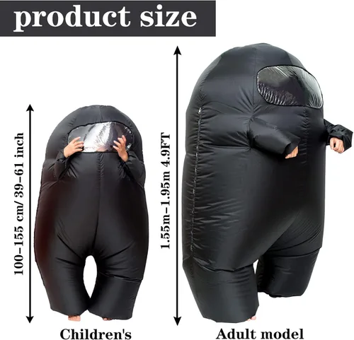 Vista 2 de Timisea Disfraz inflable de astronauta divertido disfraz de Halloween para fiesta escolar, juego de máscaras