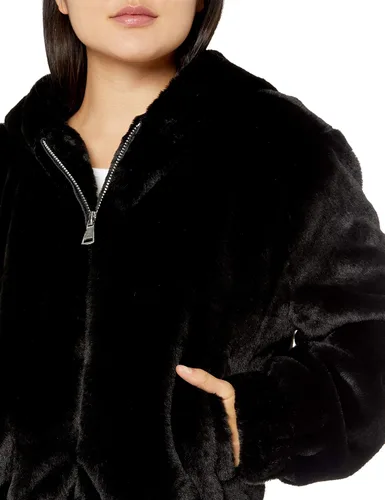 Vista 4 de The Drop Sloane - Chaqueta bomber de piel sintética con cremallera frontal para mujer