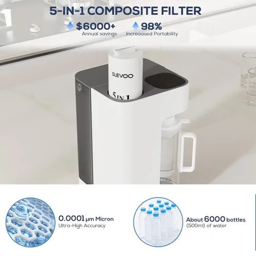 Vista 7 de [Inteligente] Filtro de Agua de Ósmosis Inversa para Encimera, Ph+ y Sistema de Filtración de Agua RO de 6 Etapas - Remineralización Alcalina, 4:1