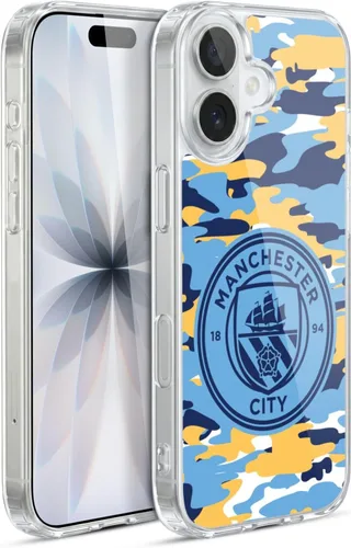 Vista 21 de Head Case Designs Funda de gel con licencia oficial del Manchester City Man City FC Blue Moon Badge Camou [protección de grado militar] compatible