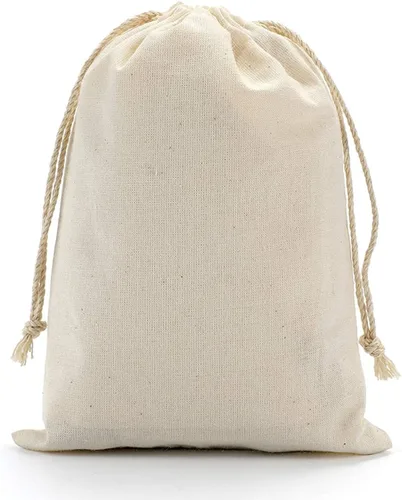 Vista 4 de KUPOO 50PS - Bolsas de muselina de algodón con cordón para recuerdos de fiesta de boda y manualidades (5 x 7 pulgadas)