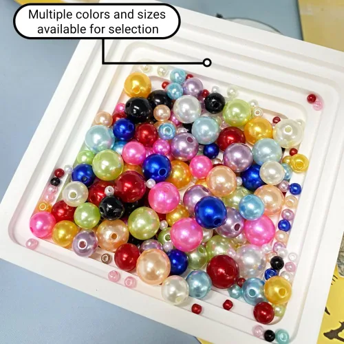 Vista 4 de 3000 cuentas de perlas de 0.118 pulgadas con agujero redondo suelto para decoración del hogar, rellenos de jarrones, manualidades, fabricación