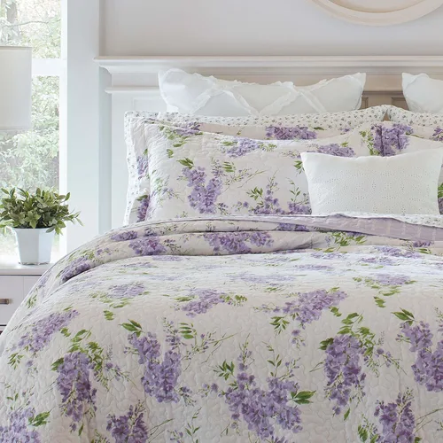 Vista 9 de Laura Ashley - Juego de edredón individual, ropa de cama reversible de algodón con funda a juego, decoración ligera para todas las estaciones