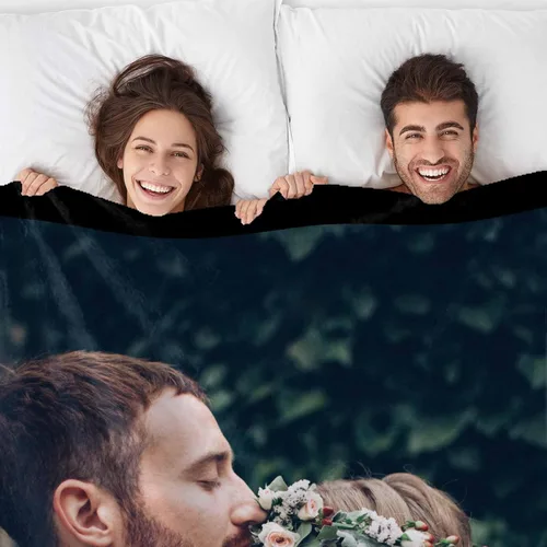 Vista 6 de YESCUSTOM Manta de fotos personalizada con tus fotos y textos, fabricada en Estados Unidos, regalo para esposas amigas para vacaciones, cumpleaños